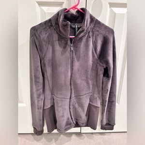 EC Athleta brown velvet zip up size small